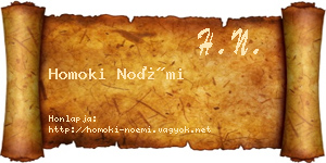 Homoki Noémi névjegykártya
